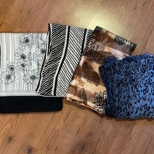 Four fall scarves.